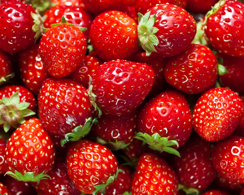 Fresh strawberries and ingredients